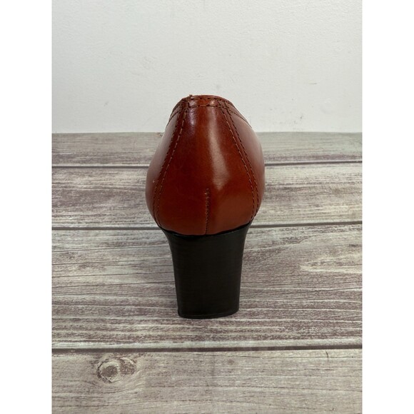 Vintage 90s Enzo Angiolini Women Brown Leather Square Toe Heel Pumps Y2K 9.5M - Picture 15 of 16